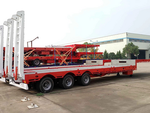 3 محاور خطوة سطح السفينة Lowboy Drop Deck Semi مقطورة