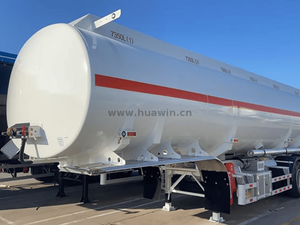 SINOTRUK CIMC 3 محاور 46CBM نصف مقطورة ناقلة وقود من سبائك الألومنيوم