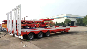 3 محاور خطوة سطح السفينة Lowboy Drop Deck Semi مقطورة