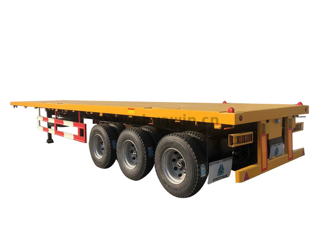 3 محاور 40ft مسطحة نصف مقطورة
