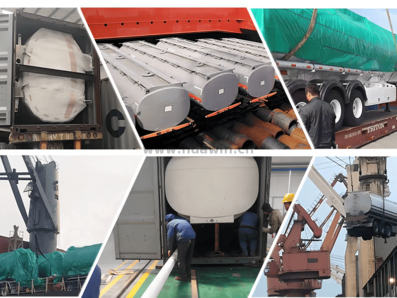 CIMC 3 محاور 46000 لتر مقطورة ناقلة من الصلب الكربوني -9