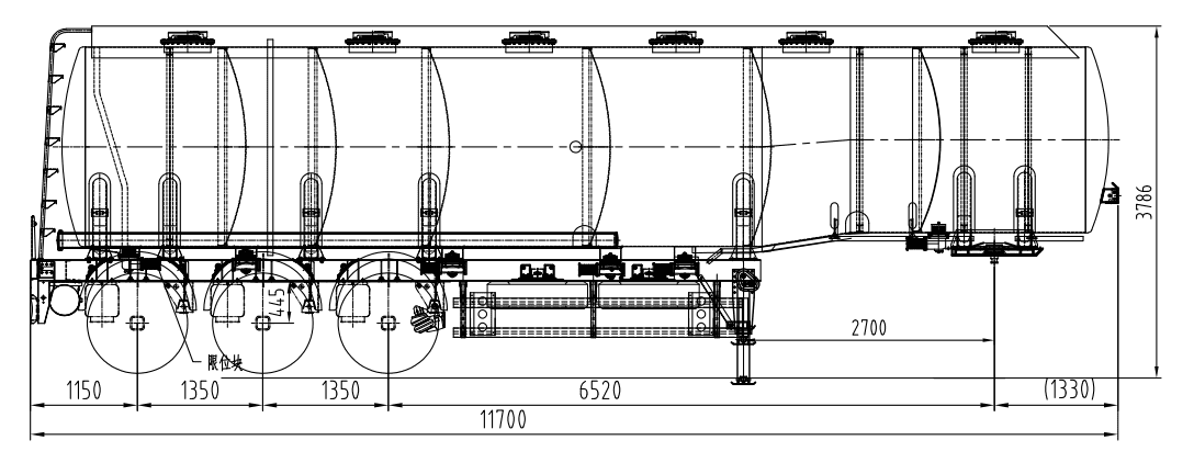 SINOTRUK CIMC 3 Axles 46CBM Aluminum Alloy Fuel Tanker Semi Trailer-new-8 SINOTRUK CIMC 3 محاور 46CBM ناقلة وقود سبائك الألومنيوم نصف مقطورة-جديد-8