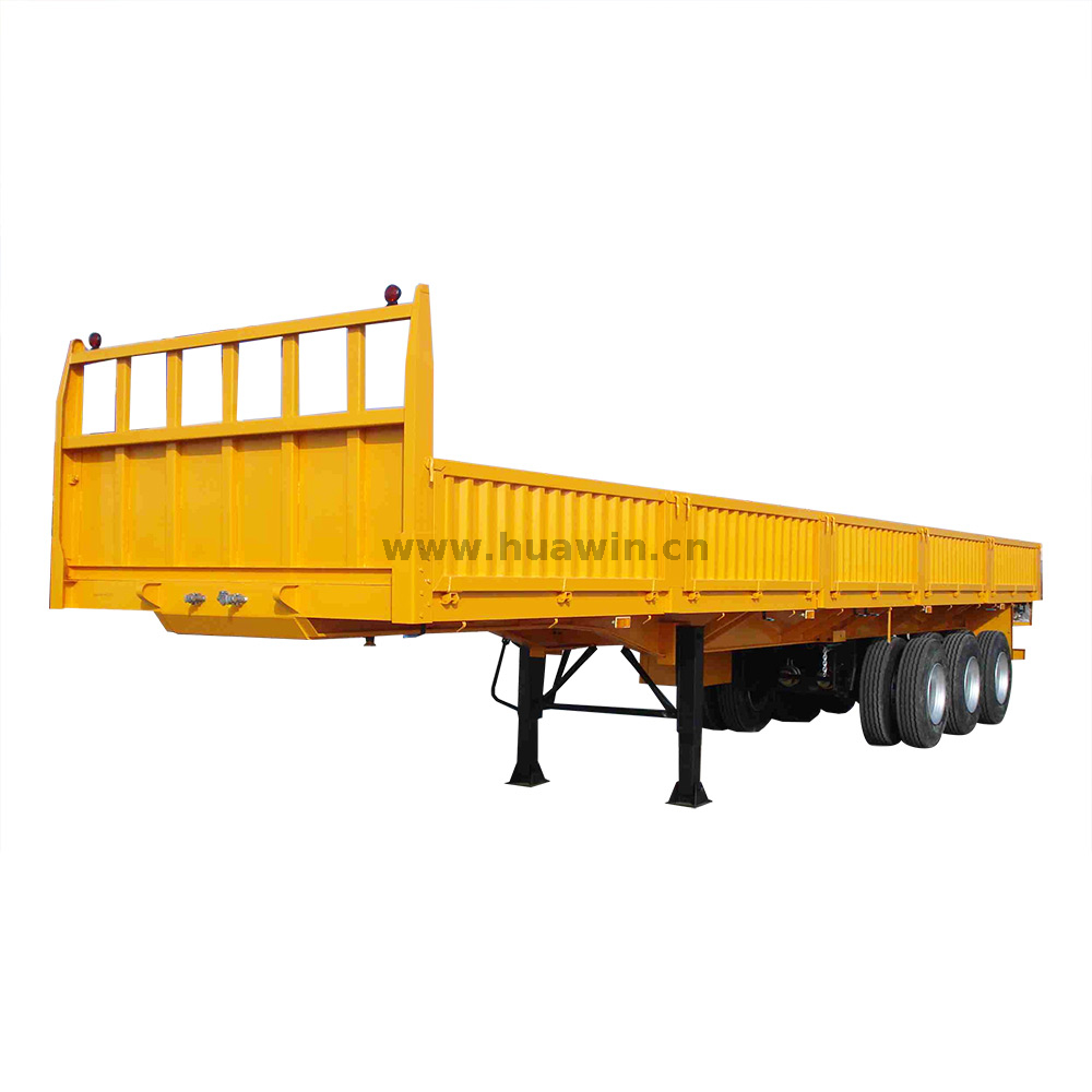 Sinotruk Huawin 3-Axle Wall Side Cargo Truck نصف مقطورة
